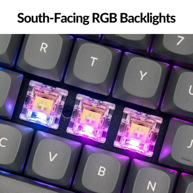 Alt view image 6 of 7 - Keychron K8 Max Wireless Mechanical Gaming Keyboard, TKL Layout QMK 2.4 GHz/Bluetooth 5.1/Wired Tri-Mode Connection, RGB with Keychron Super Banana Switch Compatible with Mac Windows Linux