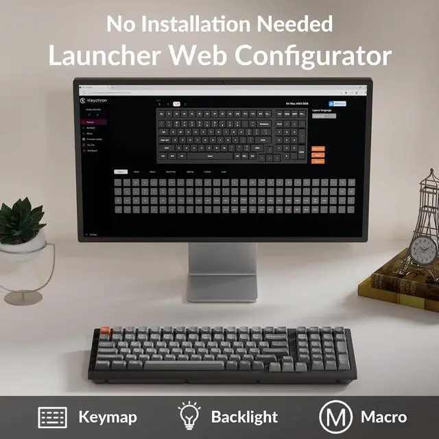 Alt view image 2 of 7 - Keychron K4 Max Mechanical Keyboard Wireless with Number Pad, 2.4 GHz/Bluetooth 5.1/Wired Custom Keyboard with 100 Keys, Programmable RGB Backlight Hot-Swappable for Mac Windows Linux