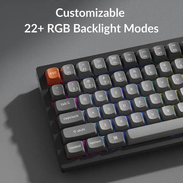 Alt view image 5 of 7 - Keychron K4 Max Mechanical Keyboard Wireless with Number Pad, 2.4 GHz/Bluetooth 5.1/Wired Custom Keyboard with 100 Keys, Programmable RGB Backlight Hot-Swappable for Mac Windows Linux