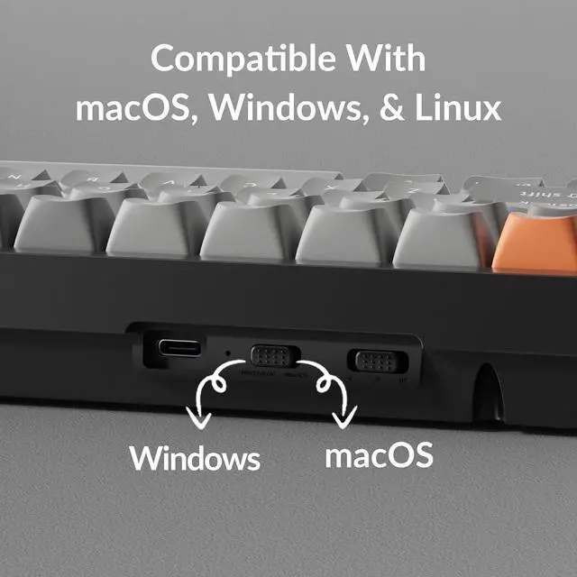 Alt view image 6 of 7 - Keychron K4 Max Mechanical Keyboard Wireless with Number Pad, 2.4 GHz/Bluetooth 5.1/Wired Custom Keyboard with 100 Keys, Programmable RGB Backlight Hot-Swappable for Mac Windows Linux