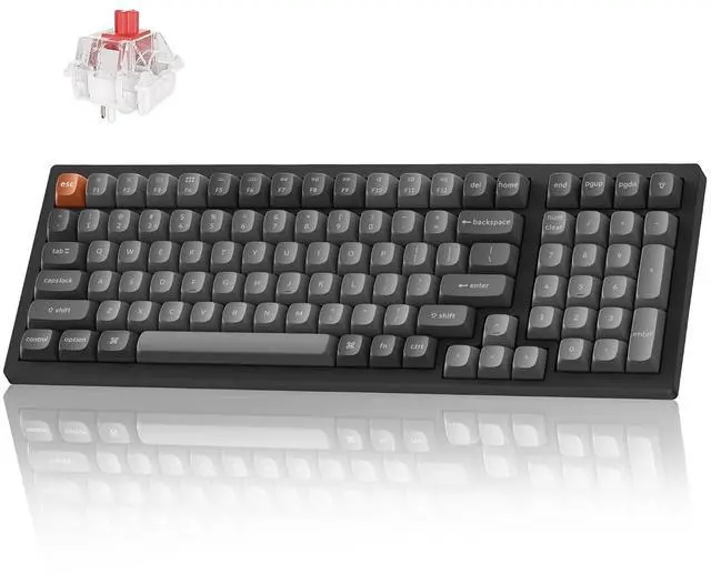 Main image of Keychron K4 Max Wireless Custom Mechanical Keyboard with Number Pad, QMK Programmable 100 Keys RGB Backlight, Bluetooth/2.4 GHz/Wired PBT Keycaps Compatible with Mac Windows Linux