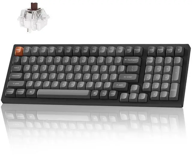 Main image of Keychron K4 Max Wireless Custom Mechanical Keyboard with Number Pad, QMK Programmable 100 Keys RGB Backlight, Bluetooth/2.4 GHz/Wired PBT Keycaps Compatible with Mac Windows Linux