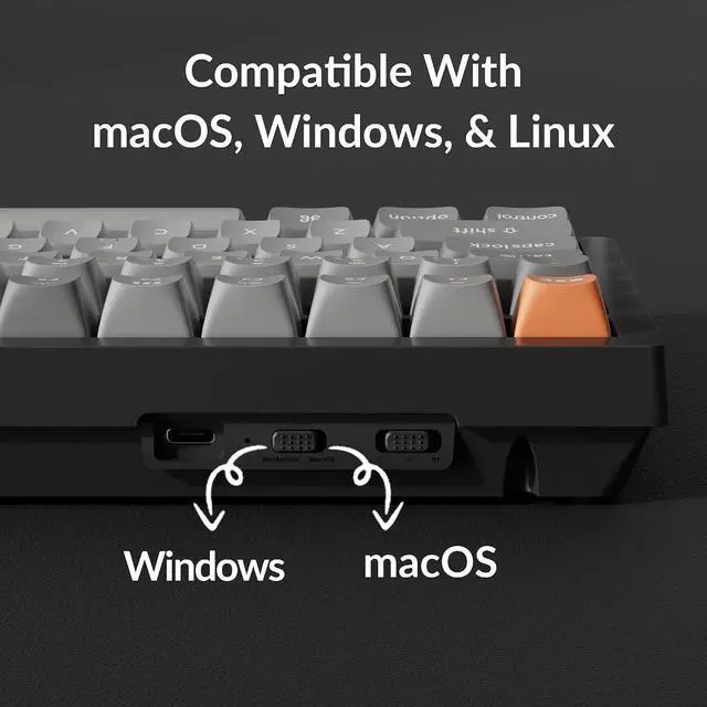 Alt view image 5 of 7 - Keychron K4 Max Wireless Custom Mechanical Keyboard with Number Pad, QMK Programmable 100 Keys RGB Backlight, Bluetooth/2.4 GHz/Wired PBT Keycaps Compatible with Mac Windows Linux