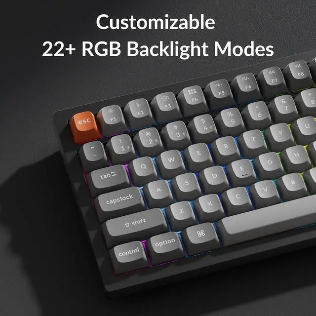 Alt view image 7 of 7 - Keychron K4 Max Wireless Custom Mechanical Keyboard with Number Pad, QMK Programmable 100 Keys RGB Backlight, Bluetooth/2.4 GHz/Wired PBT Keycaps Compatible with Mac Windows Linux