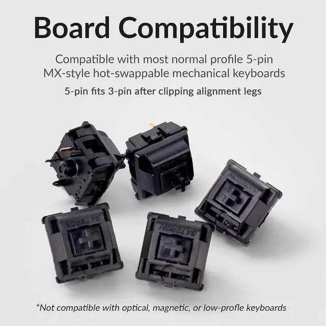 Alt view image 6 of 7 - Gateron Oil King Switch - 110PCS Linear Mechanical Keyboard Switches, 55gf Actuation, 5-Pin Hot-Swappable, Pre-Lubed, 20mm Long Spring, Smooth Typing for Gaming & Office