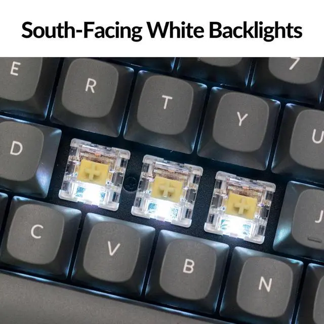 Alt view image 6 of 7 - Keychron K8 Max TKL Mechanical Keyboard Wireless, 87 Keys QMK 2.4 GHz/Bluetooth 5.1/Wired Connection, White Backlit with Programmable Keychron Super Banana Switch for macOS Windows Linux