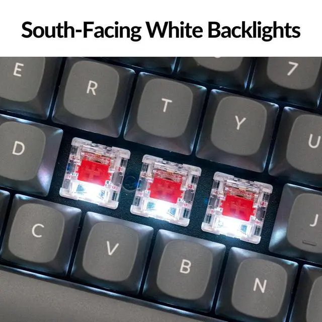 Alt view image 6 of 7 - Keychron K8 Max TKL Mechanical Keyboard Wireless, 87 Keys QMK 2.4 GHz/Bluetooth 5.1/Wired Connection, White Backlit with Programmable Keychron Super Red Switch for macOS Windows Linux