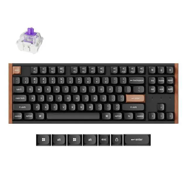 Alt view image 2 of 7 - Keychron K8 HE TKL Wireless Bluetooth 2.4G Wired Triple Mode Hot Swappable Hall Effect Keyboard K0 Max Wireless Low-Profile Number Pad