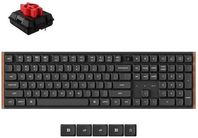 Main image of Keychron K5 Ultra 8K Wireless Mechanical Keyboard, Full Size Low Profile RGB Keyboard with Knob, ZMK Programmable, 2.4GHz/Bluetooth/USB-C, Hot-Swappable Milk POM, PBT Keycaps for Mac/Windows, Black