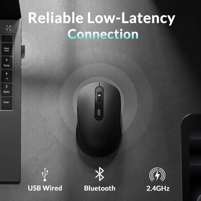 Alt view image 6 of 7 - Keychron B1 Pro Ultra-Slim Wireless Keyboard and BM25 Quiet-Click Ergonomic Mouse Bundle, Bluetooth 2.4GHz Wired, Rechargeable, Programmable, for Mac Windows Linux