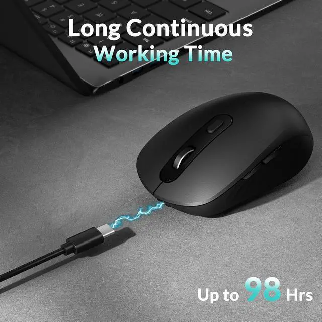 Alt view image 7 of 7 - Keychron B1 Pro Ultra-Slim Wireless Keyboard and BM25 Quiet-Click Ergonomic Mouse Bundle, Bluetooth 2.4GHz Wired, Rechargeable, Programmable, for Mac Windows Linux
