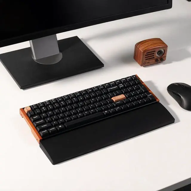 Main image of Keychron K4 HE 96% Hall Effect Wireless Mechanical Keyboard + Ergonomic Wrist Rest, Magnetic Switches, Rapid Trigger, QMK/VIA, 2.4GHz/BT5.2/USB-C, RGB, Numpad, Mac/Windows/Linux, Black