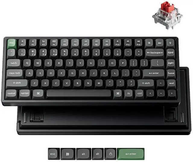 Main image of Keychron K2 Ultra 8K 75% Wireless Mechanical Keyboard, Hot-Swappable Keyboard with Apex Red Switches, 760h Battery Life, Bluetooth/2.4GHz/Wired, PBT Keycaps, ZMK Programmable, RGB, Mac Windows Linux