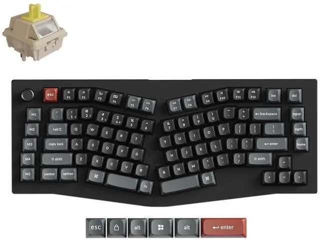 Main image of Keychron V10 Ultra 8K Wireless Mechanical Keyboard, 75% Alice Ergonomic Layout, 8000Hz 2.4GHz/Bluetooth 5.3/USB-C Wired, Hot-Swappable ZMK Custom Keyboard with Knob, RGB PBT Keycaps