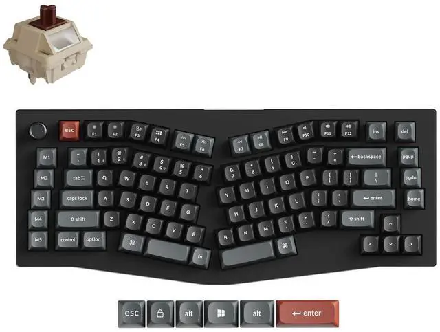 Main image of Keychron V10 Ultra 8K Wireless Mechanical Keyboard, 75% Alice Ergonomic Layout, 8000Hz 2.4GHz/Bluetooth 5.3/USB-C Wired, Hot-Swappable ZMK Custom Keyboard with Knob,PBT Keycaps for Mac & Windos