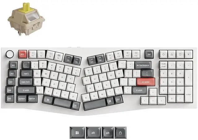 Main image of Keychron Q13 Ultra 8K Wireless Mechanical Keyboard, White 96% Alice Ergonomic Keyboard with Numpad, Full Aluminum RGB Custom Keyboard, Hot-Swappable Silk POM Switch for Mac Windows Linux
