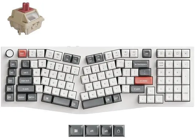 Main image of Keychron Q13 Ultra 8K Wireless Mechanical Keyboard, White 96% Alice Ergonomic Keyboard with Numpad, Full Aluminum RGB Custom Keyboard, Hot-Swappable Silk POM Switch for Mac Windows Linux