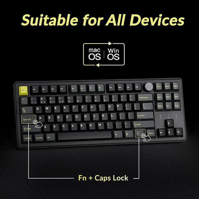 Alt view image 7 of 7 - Keychron J4 HE Wireless Hall Effect Magnetic Switch Keyboard TKL with Knob | Rapid Trigger Tri-Mode Wireless Connection Launcher Customization QMK Mac Windows Linux Compatible Hot-Swappable 80% Layout