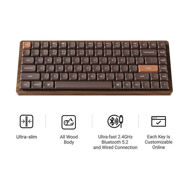 Alt view image 7 of 7 - Keychron K3 Max Wireless Hot-swappable RGB Backlight Red Switch - Black (Special Edition)