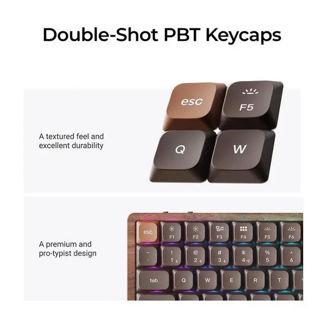 Alt view image 4 of 7 - Keychron K3 Max Wireless Hot-swappable RGB Backlight Brown Switch - Black (Special Edition)