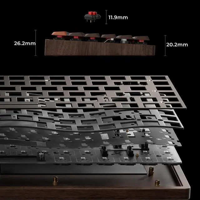 Alt view image 7 of 7 - Keychron K3 Max Wireless Hot-swappable RGB Backlight Brown Switch - Black (Special Edition)