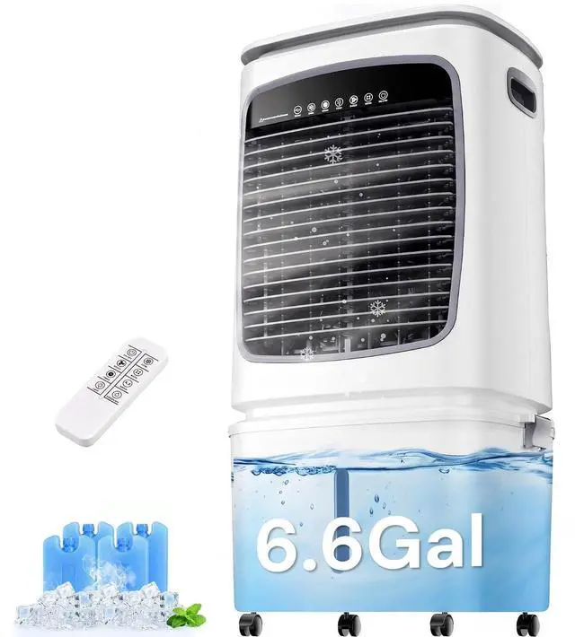 Main image of 1800CFM Swamp Cooler,3-IN-1 Evaporative Air Cooler with 6.6Gal Water Tank, 4 Ice Packs, Portable Air Conditioner with Remote Control,12H Timer,3 Speeds,Cooling Fan for Indoor,Outdoor Use (30IN)