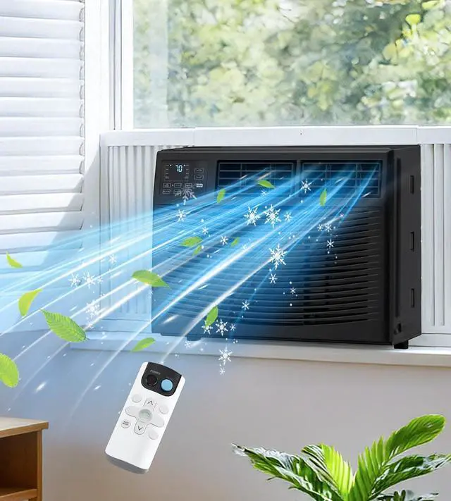 Main image of Window Air Conditioner, 12,000BTU Air Conditioner Window Unit, Cools up to 550 Sq. Ft, Window AC with Cool, Fan, Dry, Sleep, Energy Saver, and Auto,6 Modes,24H Timer,Easy Install,Home Black