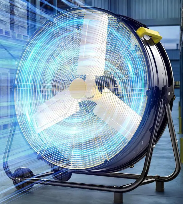 Main image of 36IN Industrial Floor Drum Fan,21,800CFM High Velocity Heavy Duty Shop Fan with 360° Tilt,Handle,600W High Velocity Drum Fan for Garage,Basement,Warehouse,Patio,Factory,Workshop,Commercial Use