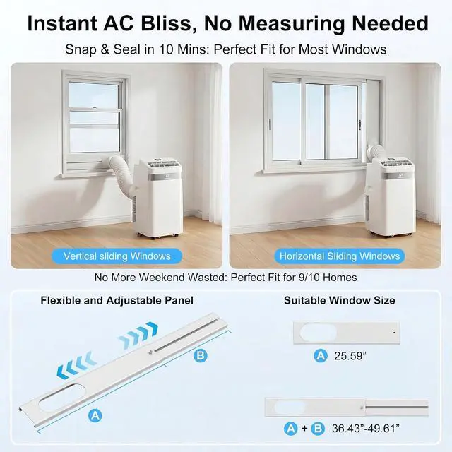 Alt view image 7 of 7 - Portable Air Conditioners,14,000 BTU Air Conditioner for Bedroom with Remote Control,Portable AC Unit With Fan & Dehumidifier,Cools Up To 700 Sq.Ft For Large Room With 24H Timer And Sleep Mode