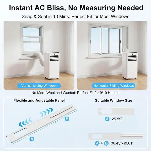 Alt view image 7 of 7 - Portable Air Conditioners,8,000 BTU Air Conditioner for Bedroom with Remote Control,Portable AC Unit With Fan & Dehumidifier,Cools Up To 350 Sq.Ft For Large Room With 24H Timer And Sleep Mode