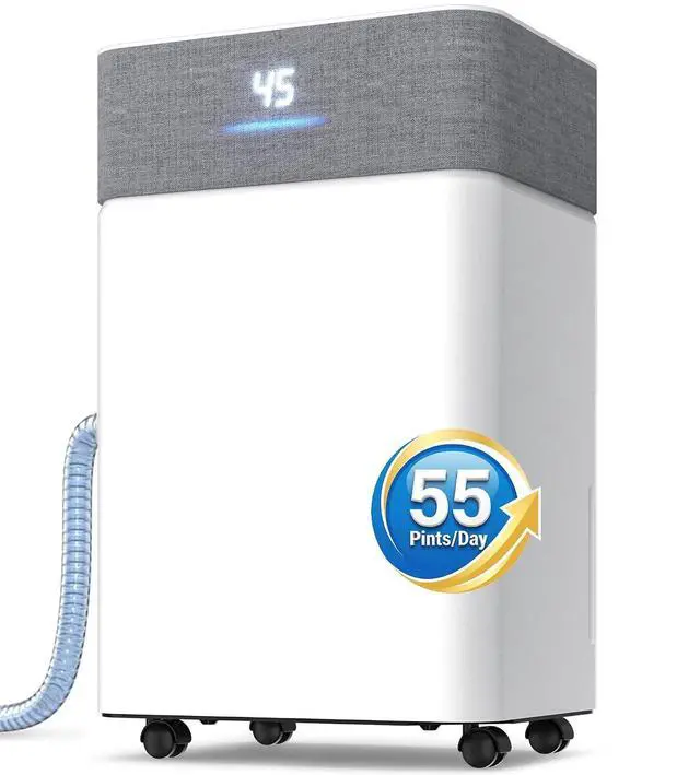 Main image of 4500Sq.Ft Dehumidifier, Max 80 Pint/Day Smart Compressor Dehumidifier with Drain Hose, 24H Timer & Child Lock, Intelligent Humidistat,for Basement,Bedroom(Matte White)