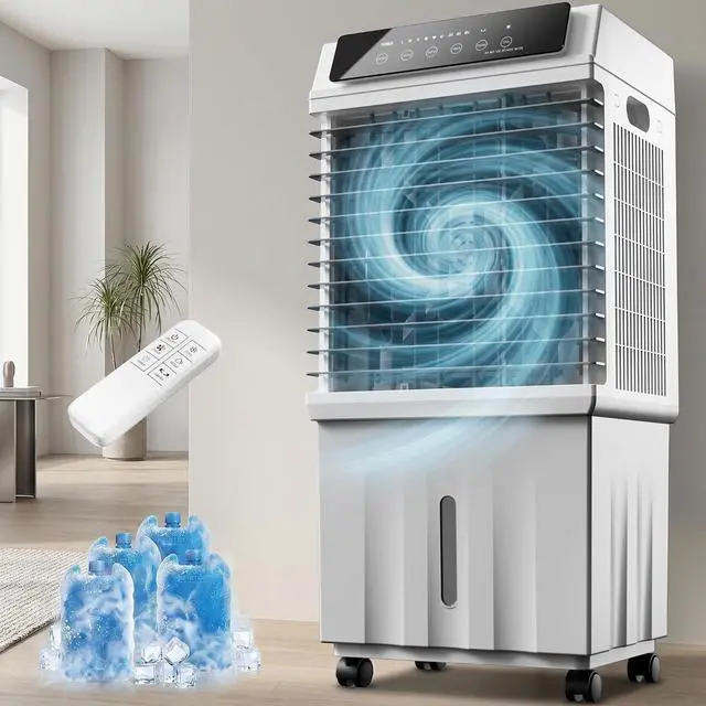 Main image of 1800CFM Swamp Cooler,Evaporative Air Cooler with Remote Control,Air Cooler with 4-Gal Water Tank,120°Oscillation,4 Ice Packs,12H Timer,Cooling Fans for Outdoor,Indoor Use,Grey