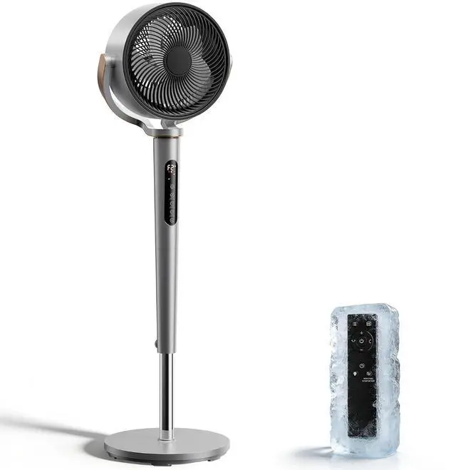 Main image of Pedestal Fan for Bedroom,38-46" Adjustable Height,120°+120°Omnidirectional Oscillating Standing Fan,Quiet Floor Fan with DC Motor,16 Speeds,4 Modes Circulator with Remote,12H Timer,Silver