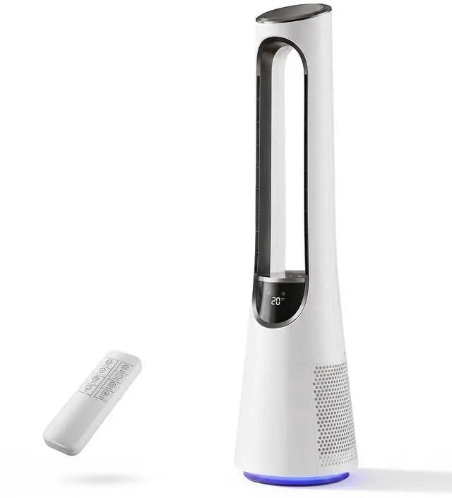 Main image of Bladeless Fan,38Inch Cooling Tower Fan 120° Oscillating with Remote, 12H Timer, 20 Speeds, Portable Quiet Cooling Fan for Indoor, Bedroom Bright White