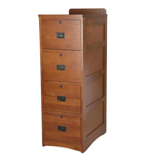 Alt view image 3 of 7 - Crafters and Weavers Mission Oak 4 Drawer File Cabinet Office Cabinet