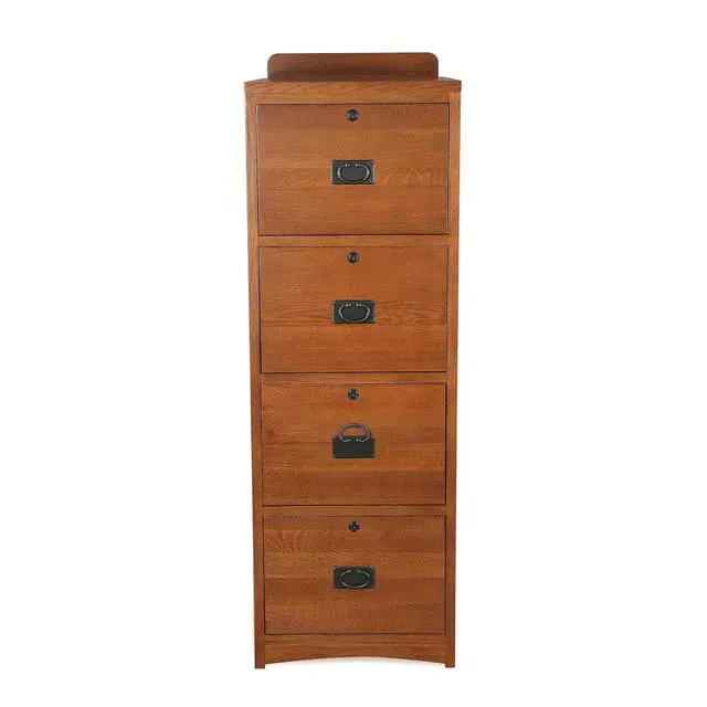 Alt view image 4 of 7 - Crafters and Weavers Mission Oak 4 Drawer File Cabinet Office Cabinet
