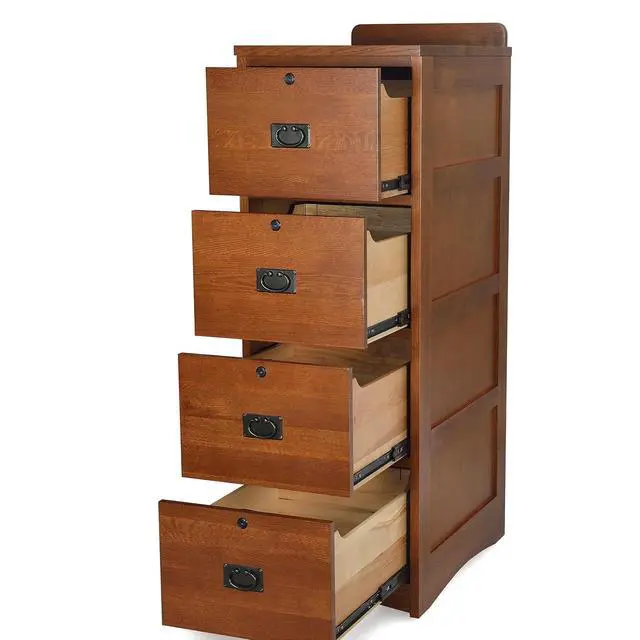 Alt view image 5 of 7 - Crafters and Weavers Mission Oak 4 Drawer File Cabinet Office Cabinet