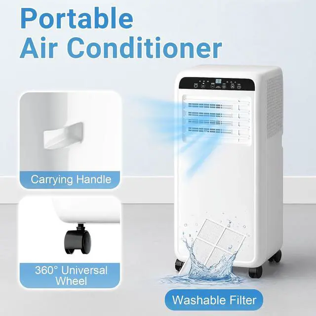 Alt view image 7 of 7 - Portable Air Conditioner, 8000BTU AC Unit for Bedroom, 3-in-1 Modes with Dehumidifier, Cool, Fan,Remote Control & Installation Kit, 24H Timer, Quiet Standing AC Unit for Rooms up to 400 sq.ft