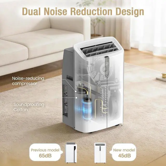 Alt view image 3 of 7 - Smart Portable Air Conditioners, 12000 BTU AC Unit -Version B- Cooling, Dehumidifier & Fan, Auto Evaporation, Touchscreen, Silent Sleep Mode Portable AC with Remote & Ventilation Kit, 45dB