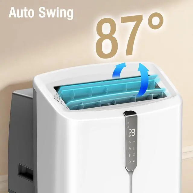 Alt view image 5 of 7 - Smart Portable Air Conditioners, 12000 BTU AC Unit -Version B- Cooling, Dehumidifier & Fan, Auto Evaporation, Touchscreen, Silent Sleep Mode Portable AC with Remote & Ventilation Kit, 45dB