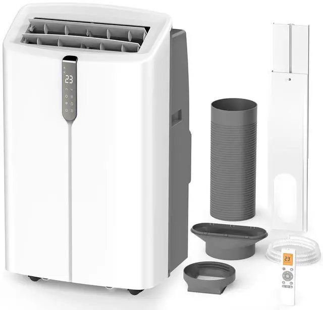 Main image of Smart Portable Air Conditioners, 12000 BTU AC Unit -Version B- Cooling, Dehumidifier & Fan, Auto Evaporation, Touchscreen, Silent Sleep Mode Portable AC with Remote & Ventilation Kit, 45dB