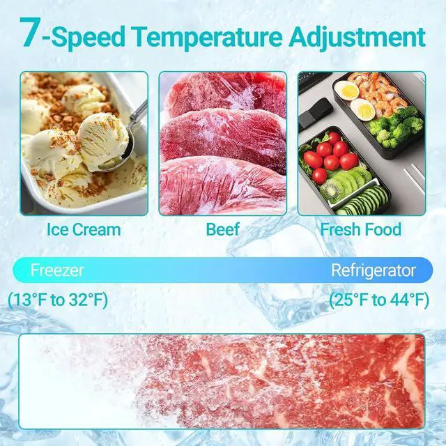 Alt view image 4 of 7 - 3.2 Cu.Ft Mini Fridge with Freezer, Single Door Small Refrigerator, Dorm Fridge with 7 Adjustable Thermostat, Energy Saving, Low Noise, Compact Refrigerator for Office, Bedroom, Dorm, Black