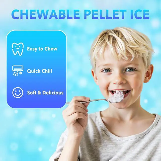 Alt view image 3 of 7 - Ice Maker Countertop, 6min/Cycle, 33lbs/24H Soft Chewable Ice, Nugget Ice Maker with Basket & Scoop, One-Click Operation, Self-Cleaning, Portable Ice Machine for Home/Kitchen/Office (Silver)