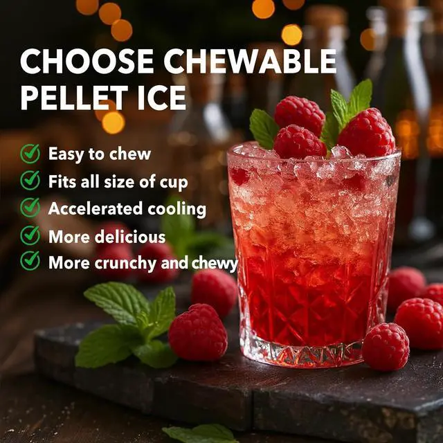 Alt view image 7 of 7 - Ice Maker Countertop, 6min/Cycle, 33lbs/24H Soft Chewable Ice, Nugget Ice Maker with Basket & Scoop, One-Click Operation, Self-Cleaning, Portable Ice Machine for Home/Kitchen/Office (Silver)
