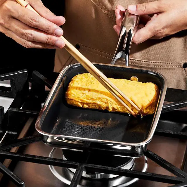 Alt view image 2 of 6 - Hybrid Nonstick Japanese Tamagoyaki Egg Pan, Stay-Cool Handle, Dishwasher and Oven-Safe, Induction Ready, Compatible with All Cooktops