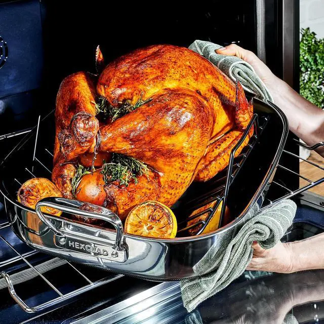 Alt view image 7 of 7 - HexClad Hybrid 17 x 14 Inch Rectangular Nonstick Roasting Pan with Rack, Dishwasher-Friendly, Oven-Safe Up to 900°F, Compatible with All Cooktops
