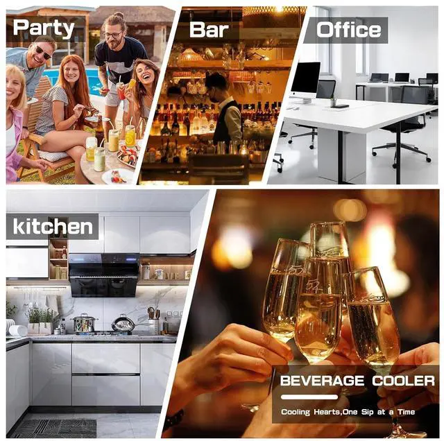 Alt view image 7 of 7 - Compact Beverage Refrigerator, 2.6Cu.Ft/95 Can Mini Fridge with Glass Door and Digital Display, Small Drink Fridge with Adjustable Shelves for Soda, Beer, or Wine, Compact Fridge for Home