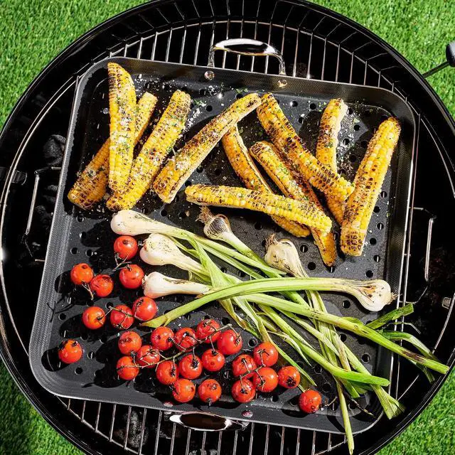Alt view image 2 of 4 - 16" Hybrid Nonstick BBQ Grill Topper, Dishwasher-Friendly, BBQ and Oven-Safe Up to 900°F
