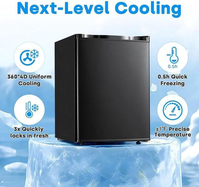 Alt view image 7 of 7 - 2.1 Cu.Ft Upright Freezer, Small Mini Freezer Hold Up to 75L with Adjustable 7 Thermostat & Removable Shelves, Compact Freezer with Reversible Door, Energy Saving for Home/Apartment/Garage