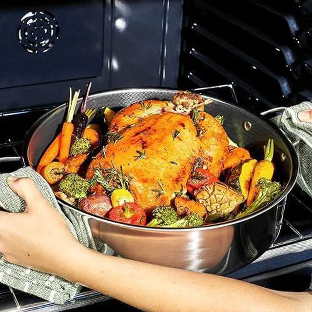 Alt view image 3 of 7 - Hybrid Nonstick 4-Piece Cookware Set, 7Qt Chicken Fryer with Lid and 12" Pan with Lid, Stay-Cool Handles, Dishwasher and Oven-Safe, Induction Ready, Compatible with All Cooktops